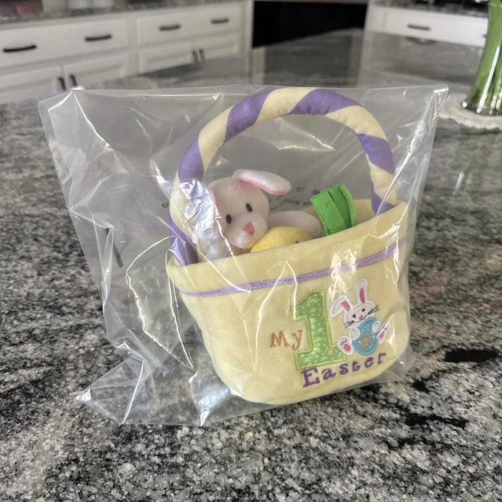Genius Baby Toys My First Easter Basket Deluxe 5 Piece Plush Set GB-E2021 Yellow